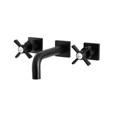 Kingston Brass KS6120ZX Two-Handle Wall Mount Bathroom Faucet, Matte Black KS6120ZX